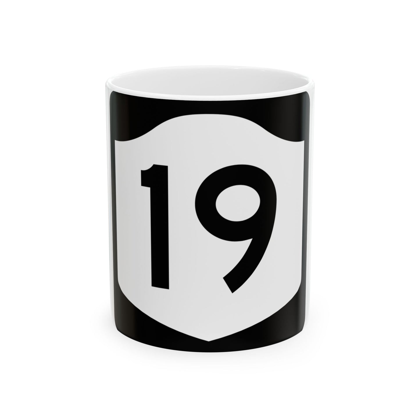 NY-19 (New York) (Road Sign) White Coffee Mug
