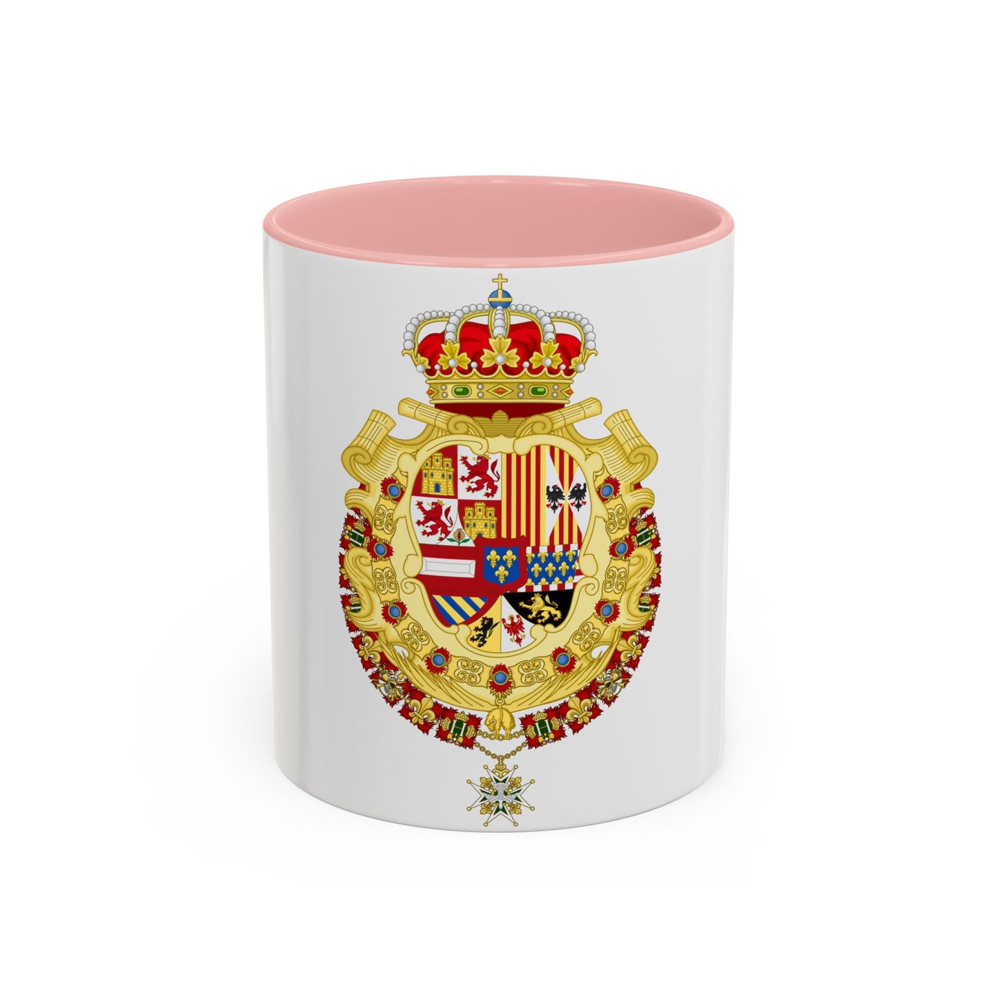 Royal Greater Coat of Arms of Spain (1700-1761) - Accent Coffee Mug