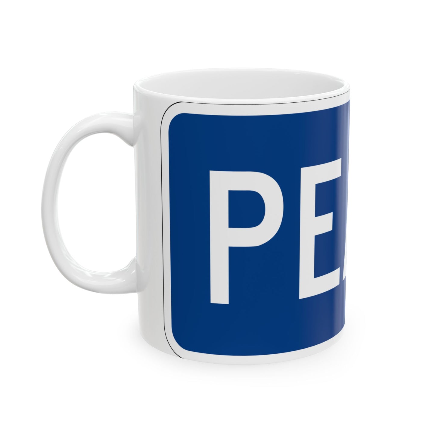 Toll plate blue es (Puerto Rico) (Road Sign) White Coffee Mug