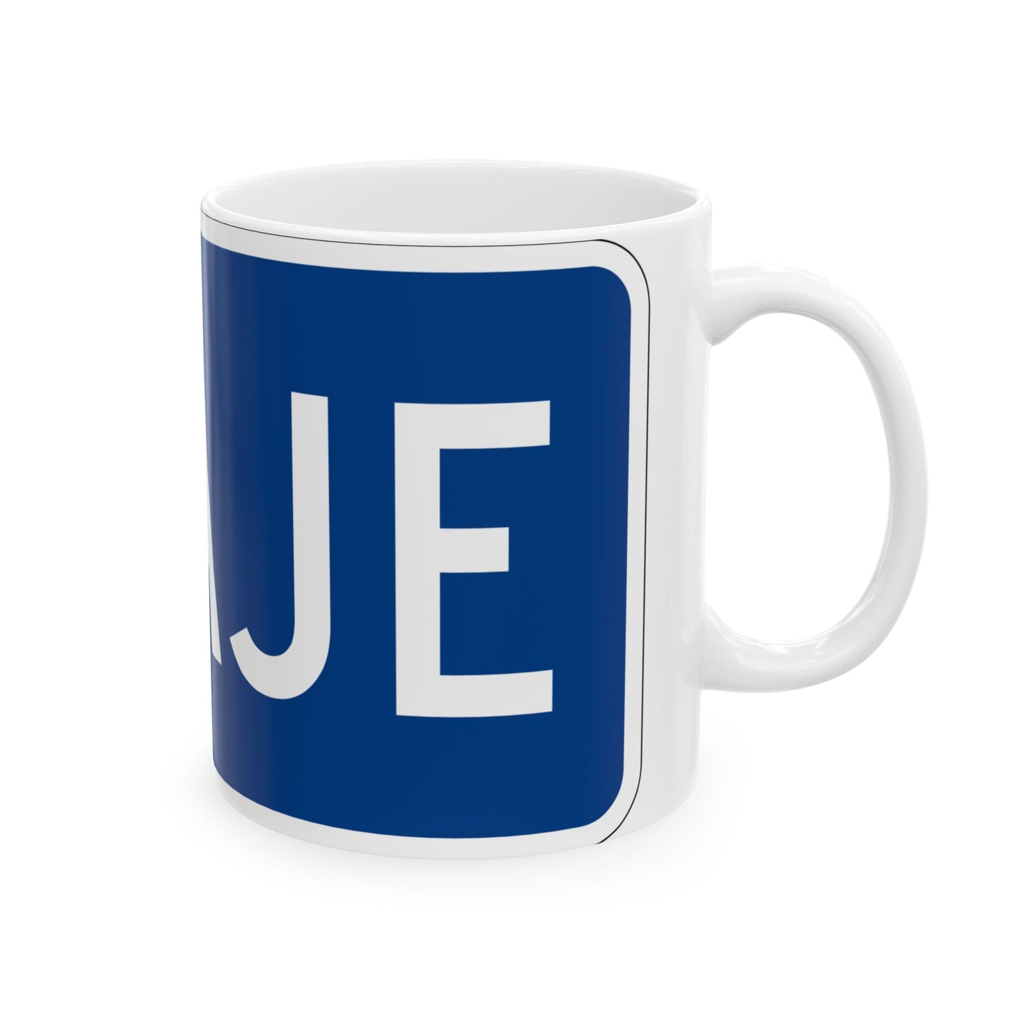 Toll plate blue es (Puerto Rico) (Road Sign) White Coffee Mug