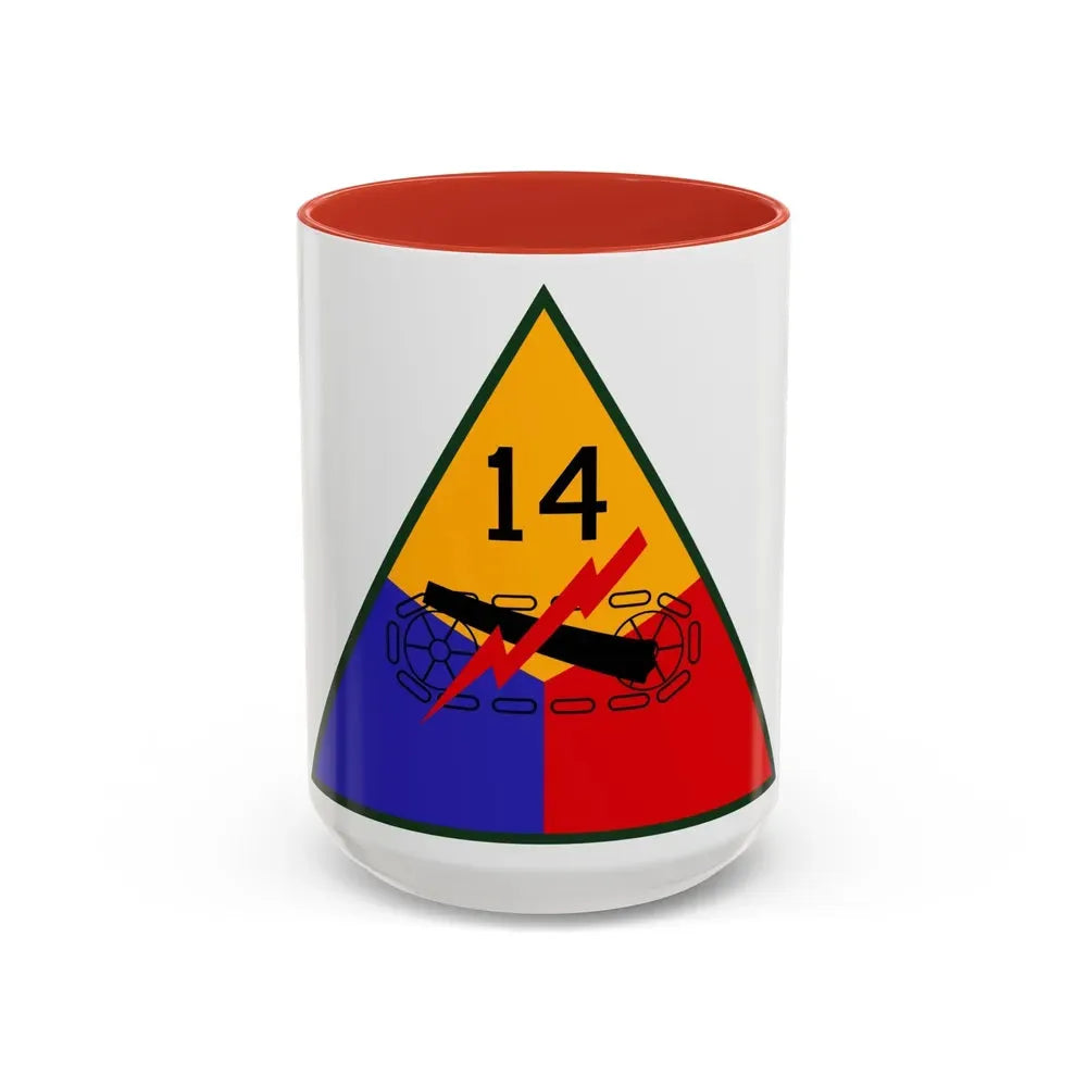 14th Armored Division (U.S. Army) Accent Coffee Mug 11oz Red - Go Mug Yourself