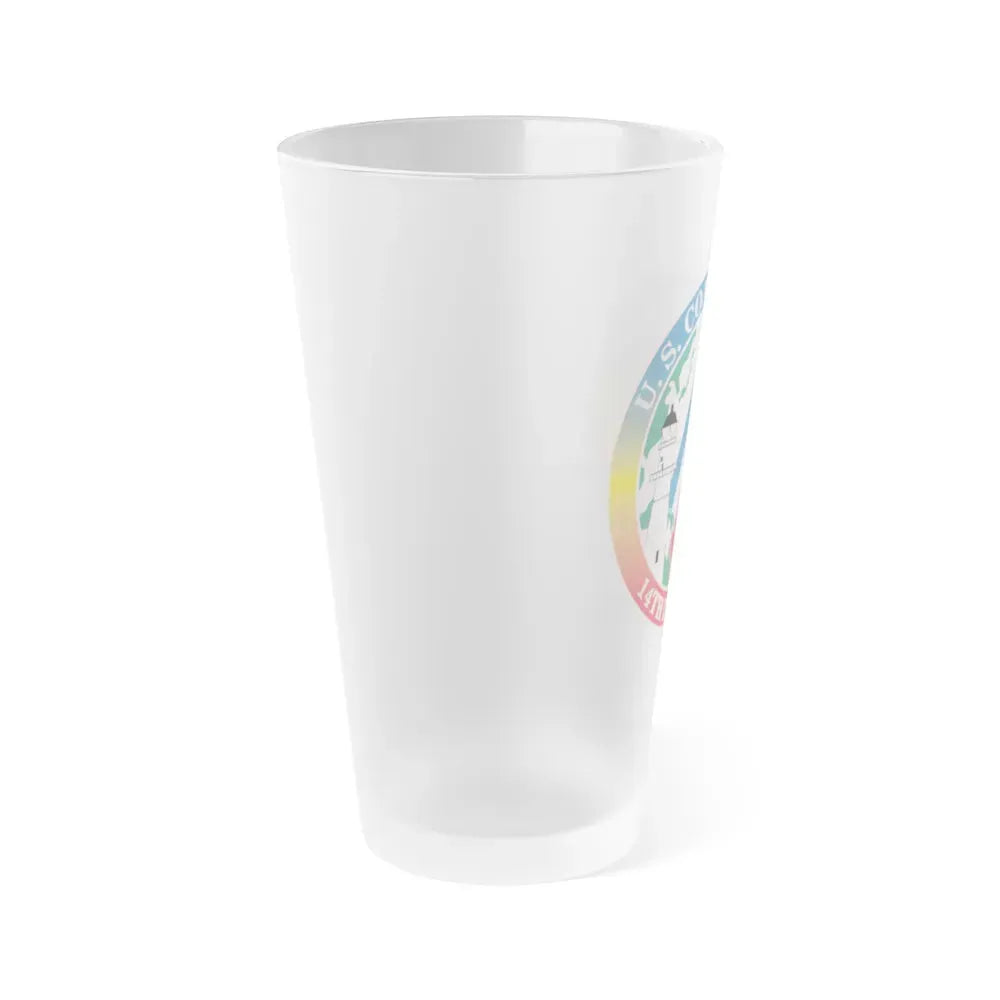 14th CG District (U.S. Coast Guard) Frosted Pint Glass 16oz - Go Mug Yourself