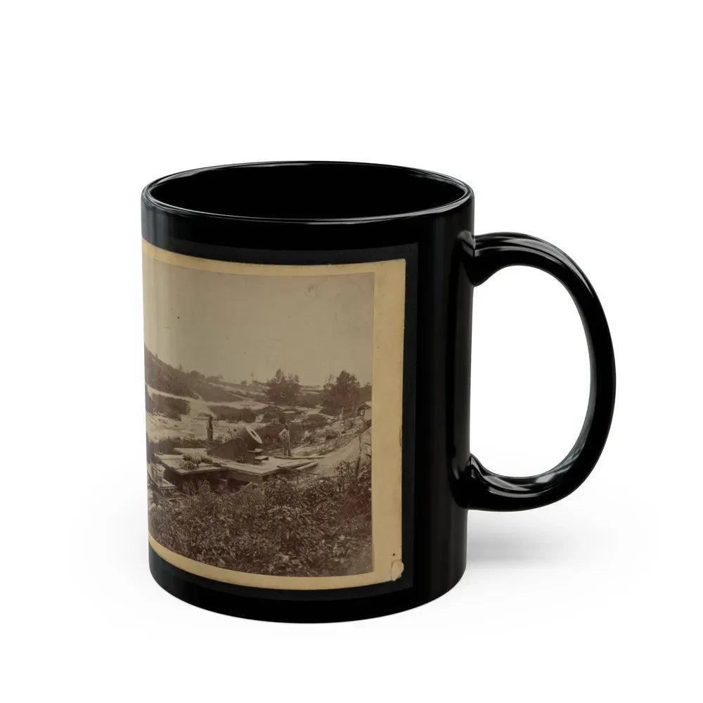 15-Inch (I.E. 13-Inch) Mortar, Dictator In The Works In Front Of Petersburg, Va. View From The North, September 1, 1864 (U.S. Civil War) Black Coffee Mug - Go Mug Yourself
