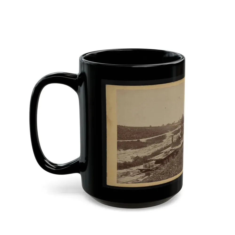 15-Inch (I.E. 13-Inch) Mortar, Dictator In The Works In Front Of Petersburg, Va. View From The North, September 1, 1864 (U.S. Civil War) Black Coffee Mug - Go Mug Yourself