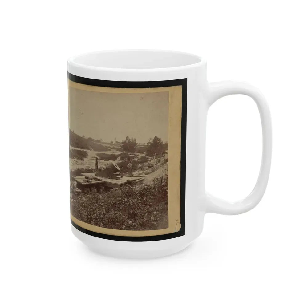 15-Inch (I.E. 13-Inch) Mortar, Dictator In The Works In Front Of Petersburg, Va. View From The North, September 1, 1864 (U.S. Civil War) White Coffee Mug - Go Mug Yourself