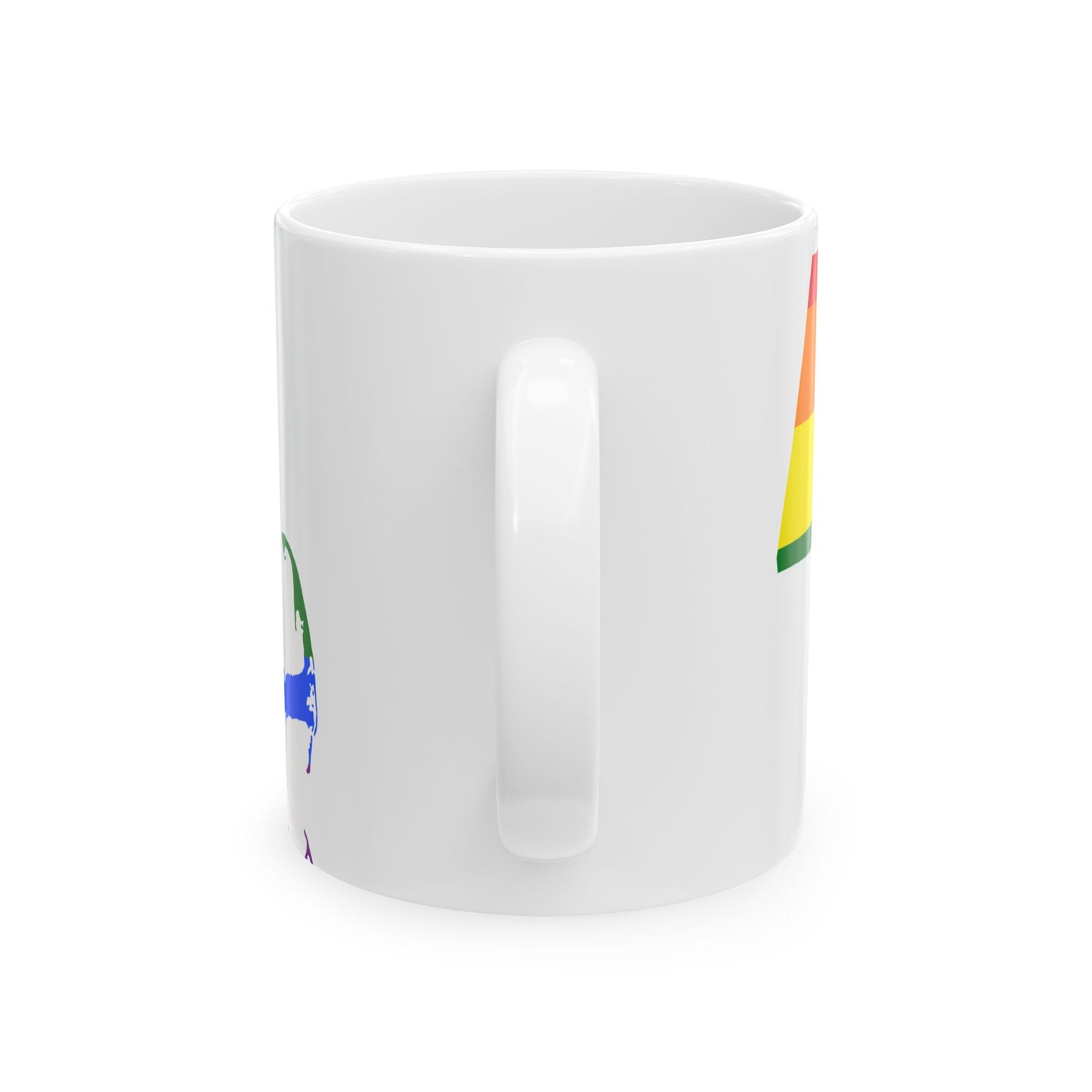 LGBT flag map of Massachusetts (United States) White Coffee Mug