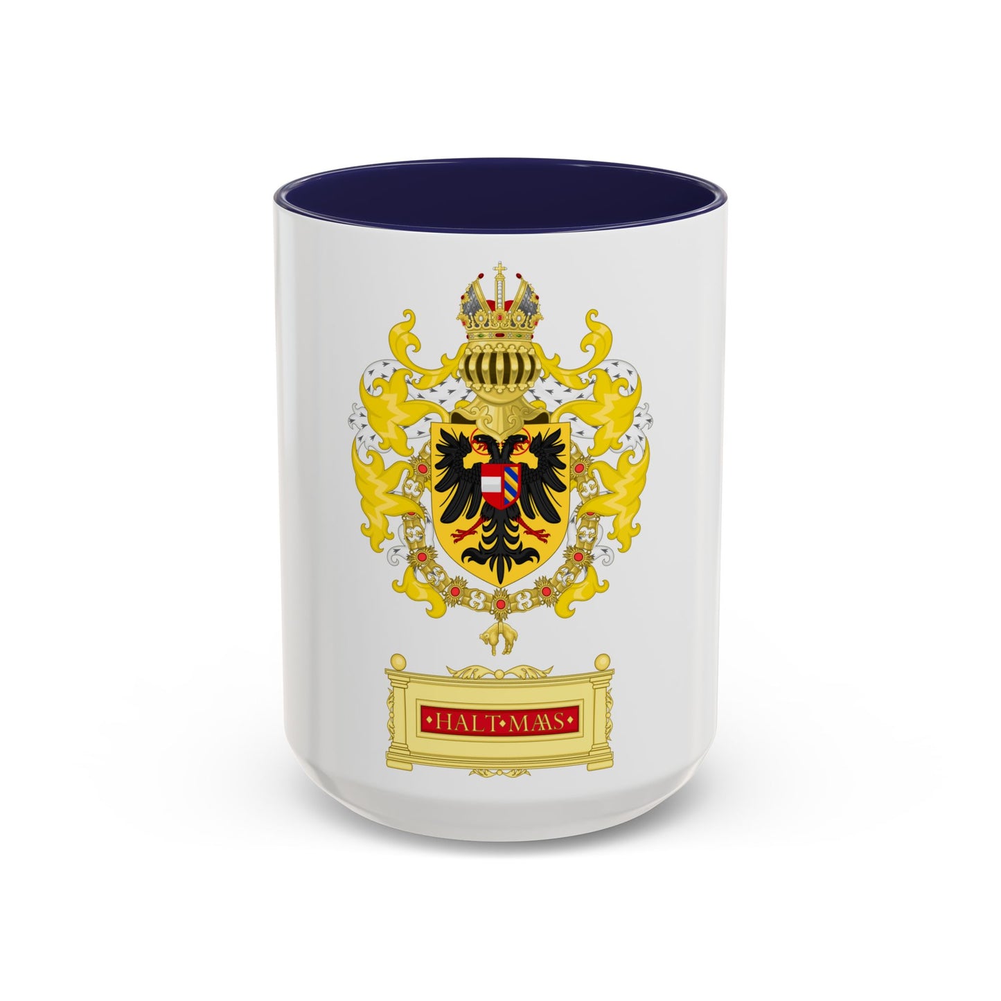 Ornamented Coat of Arms of Maximilian I, Holy Roman Emperor - Accent Coffee Mug