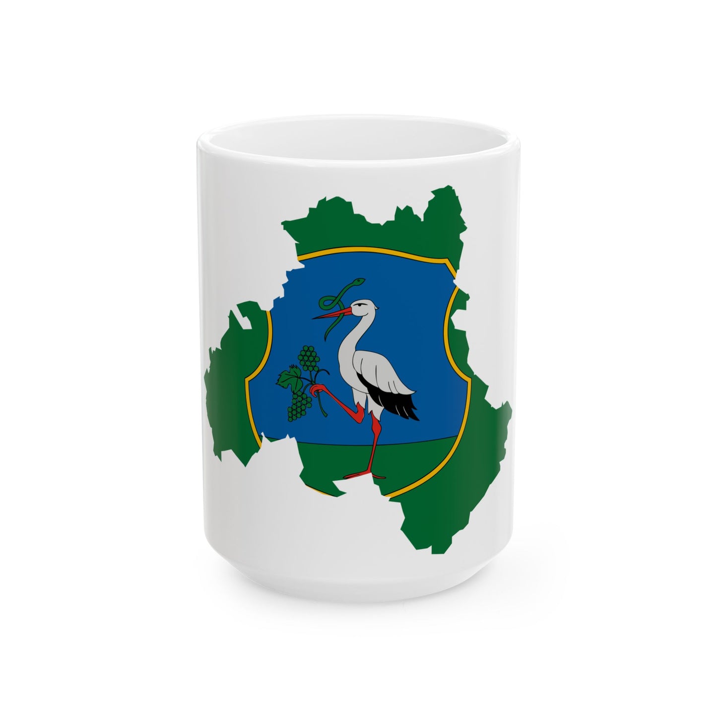 Flag-map of Heves County (Hungary) White Coffee Mug