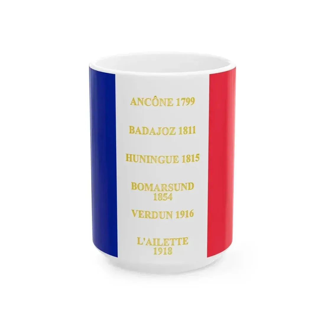 151e regiment dartillerie-drapeau (France) White Coffee Mug 15oz - Go Mug Yourself