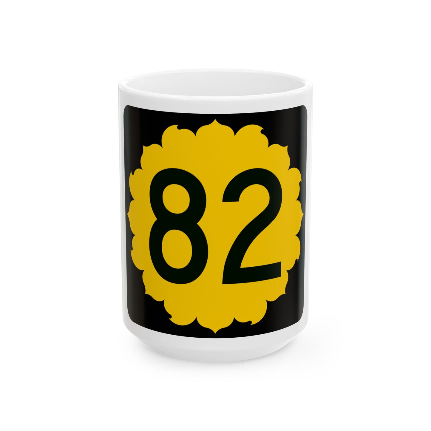 K-82 (Kansas) (Road Sign) White Coffee Mug