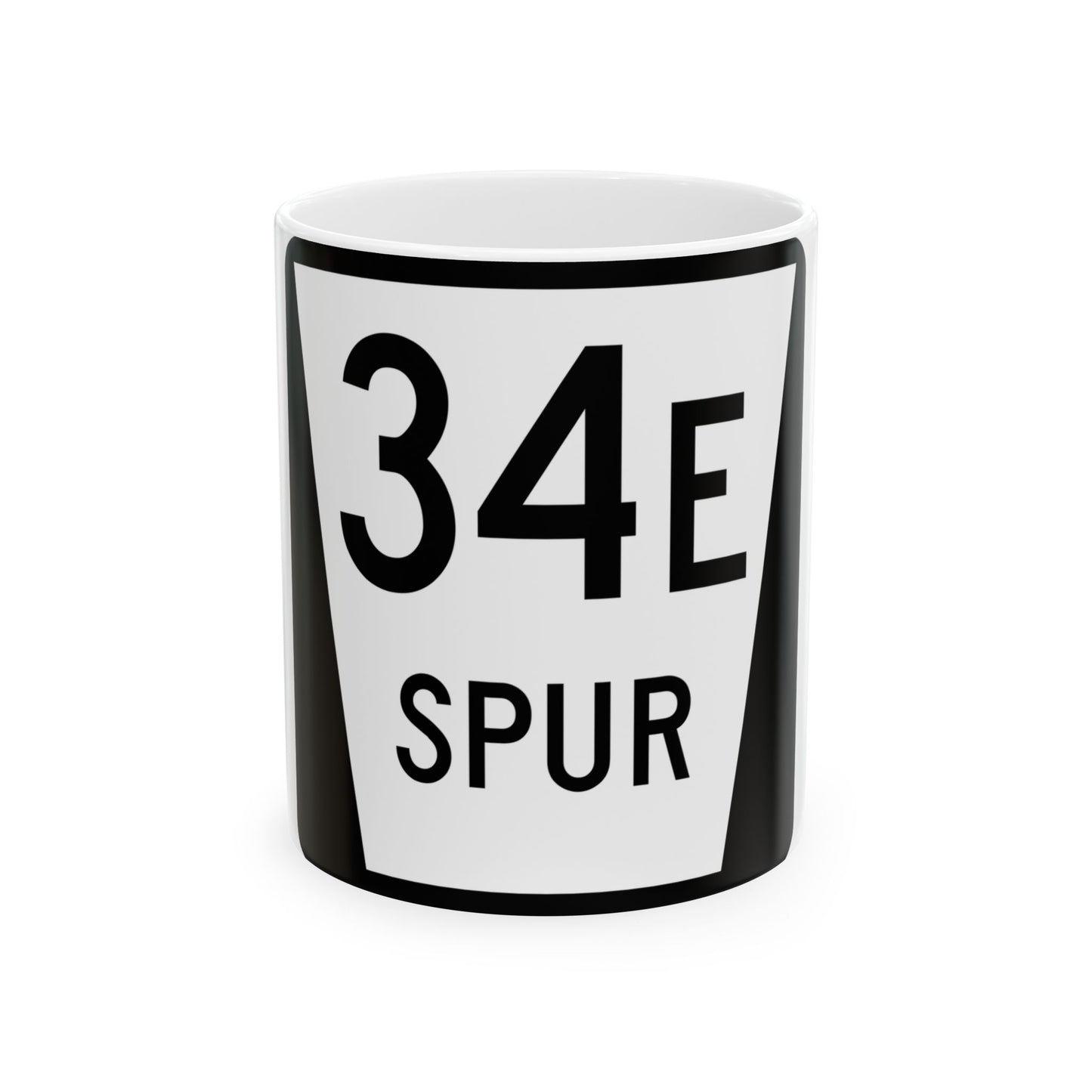 N SPUR 34E (Nebraska) (Road Sign) White Coffee Mug