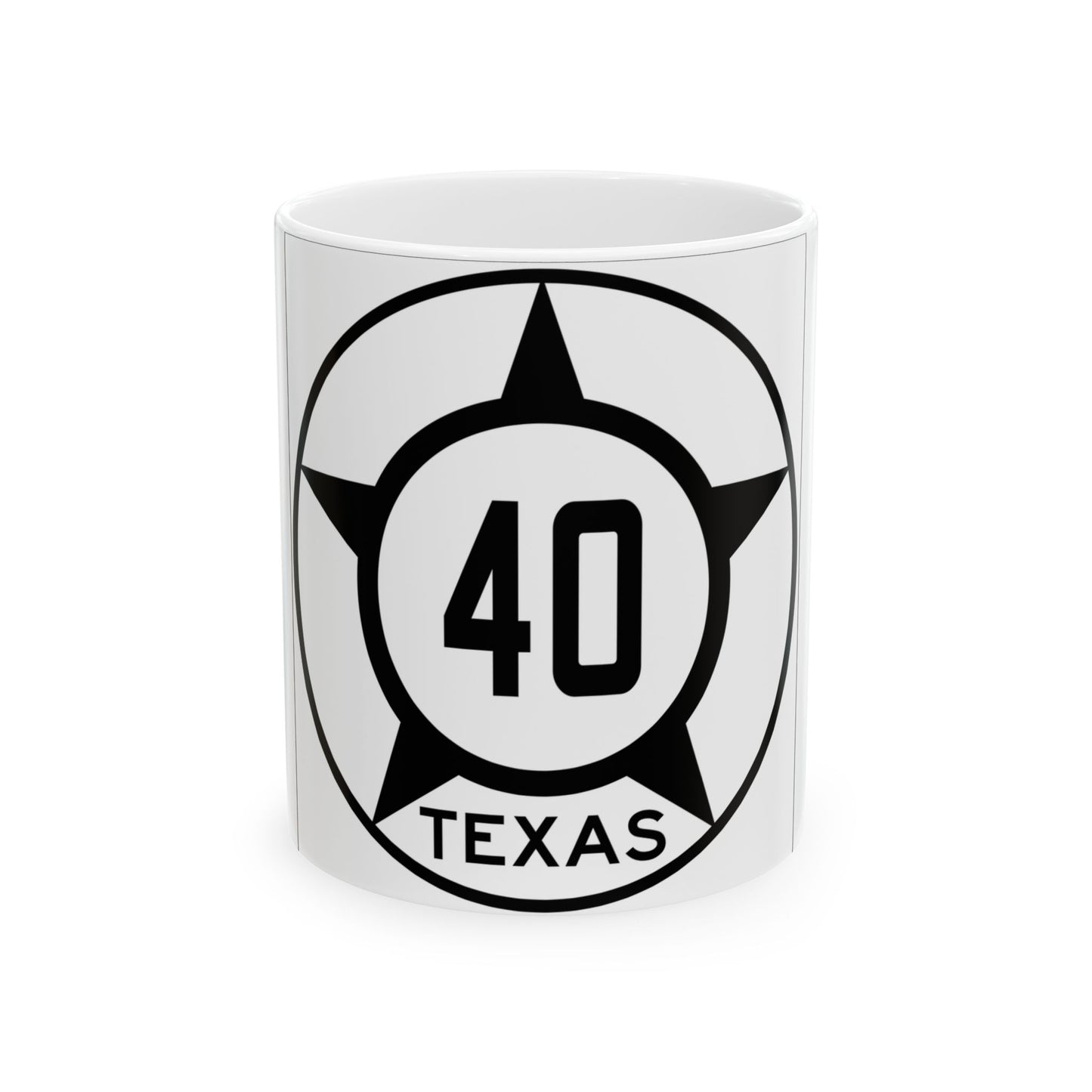 Old Texas 40 (Texas) (Road Sign) White Coffee Mug