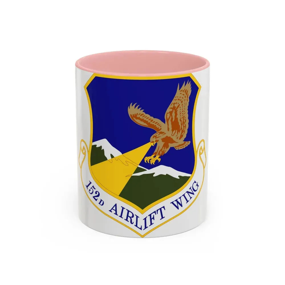 152d Airlift Wing (U.S. Air Force) Accent Coffee Mug 11oz Pink - Go Mug Yourself