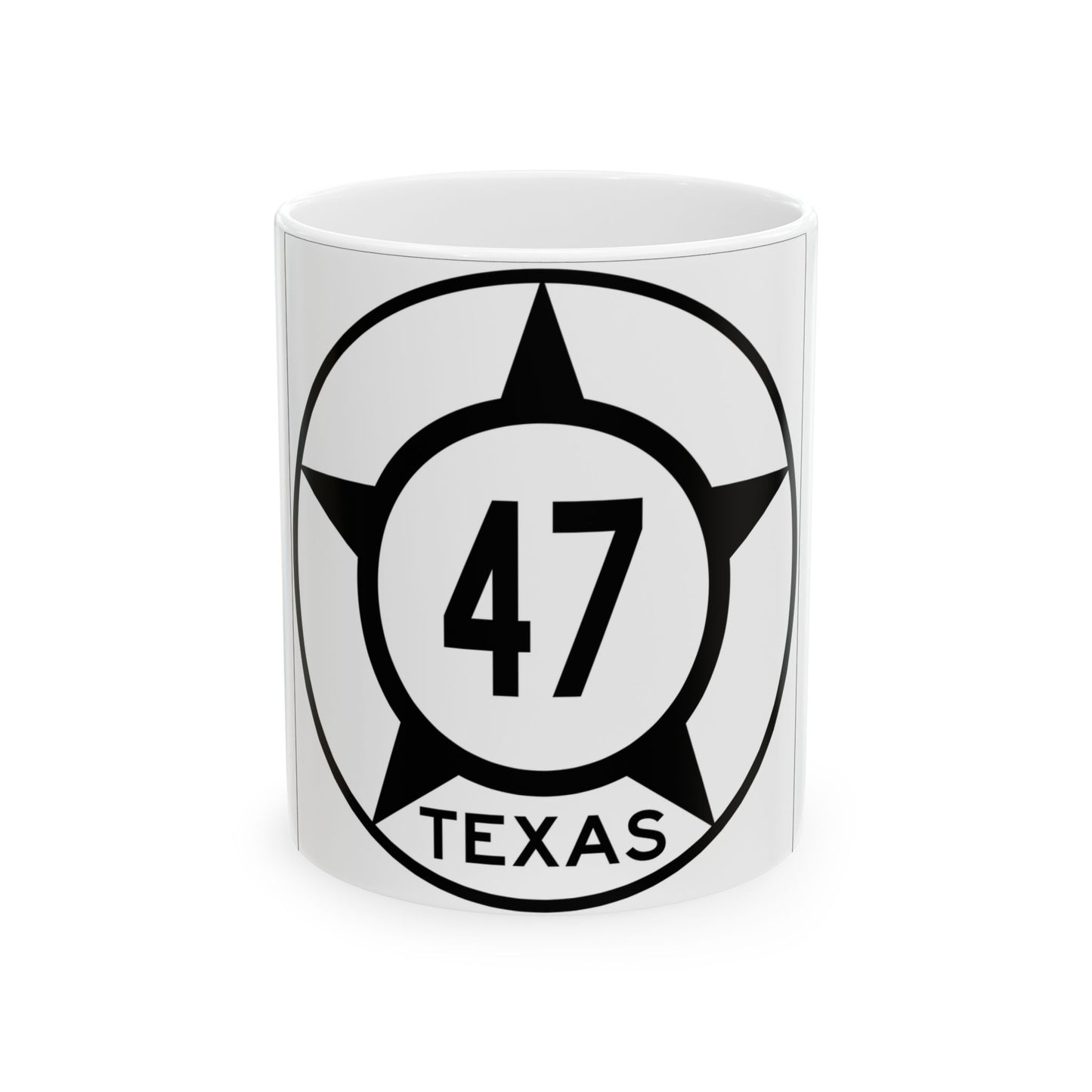 Old Texas 47 (Texas) (Road Sign) White Coffee Mug