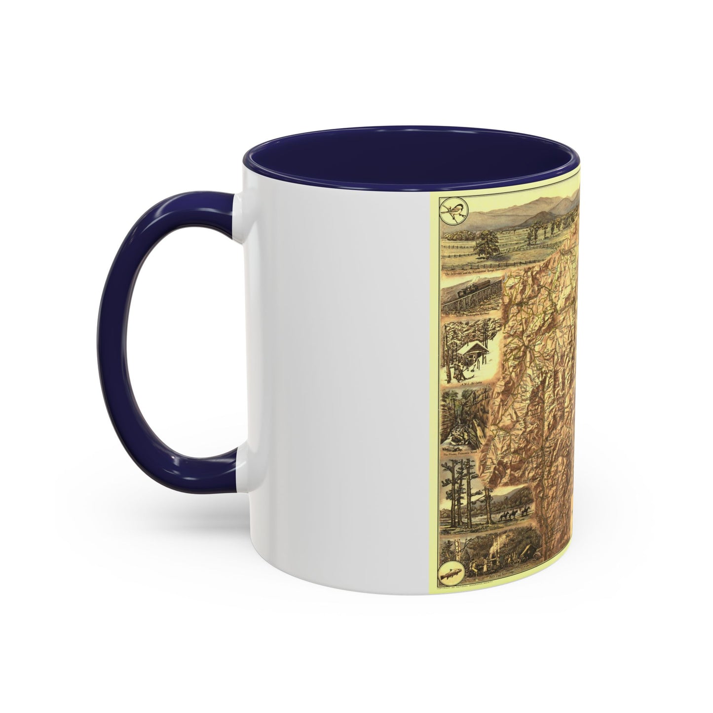 USA - New Hampshire's White Mountains (1937) (Map) Accent Coffee Mug-Go Mug Yourself