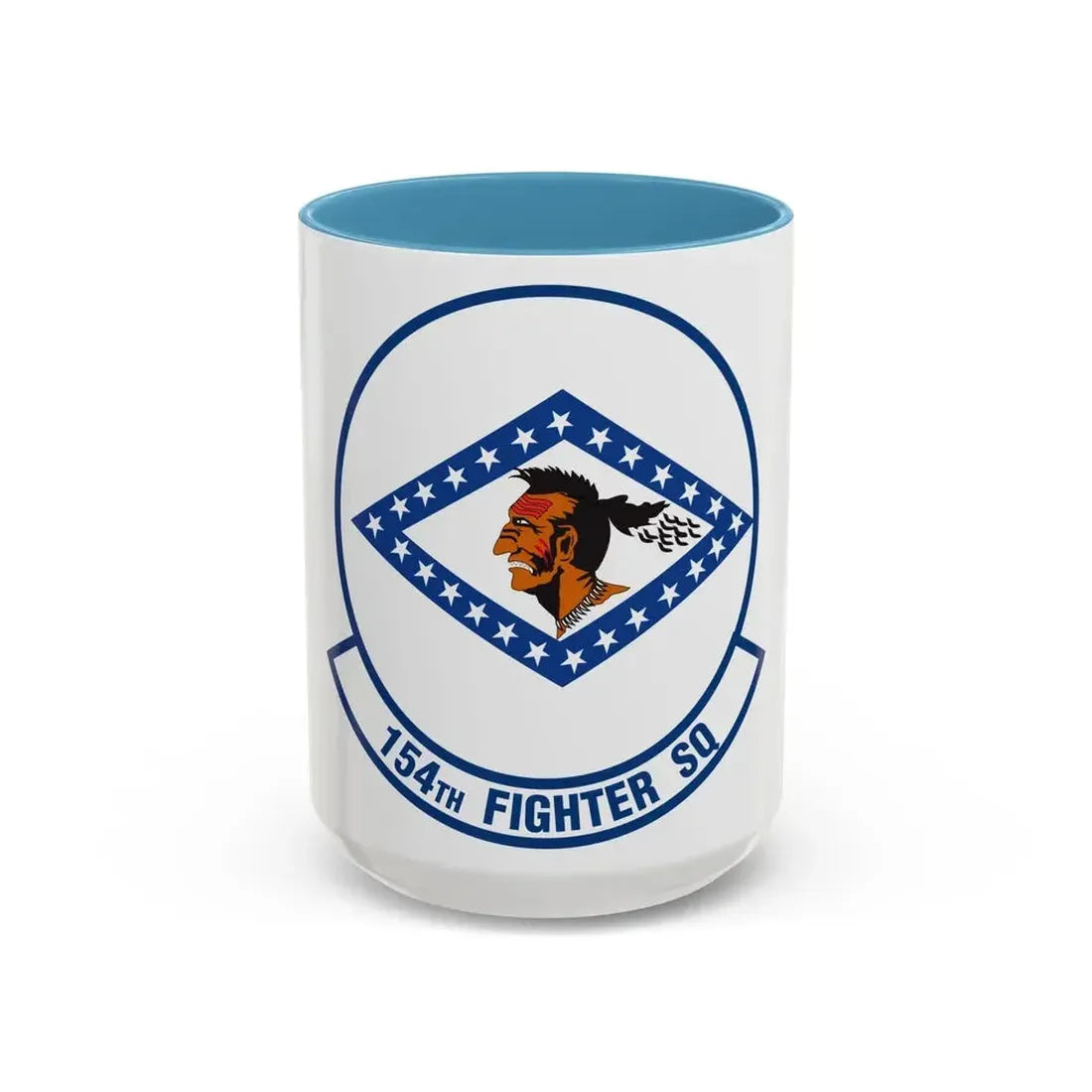 154 Fighter Squadron (U.S. Air Force) Accent Coffee Mug 15oz Light Blue - Go Mug Yourself