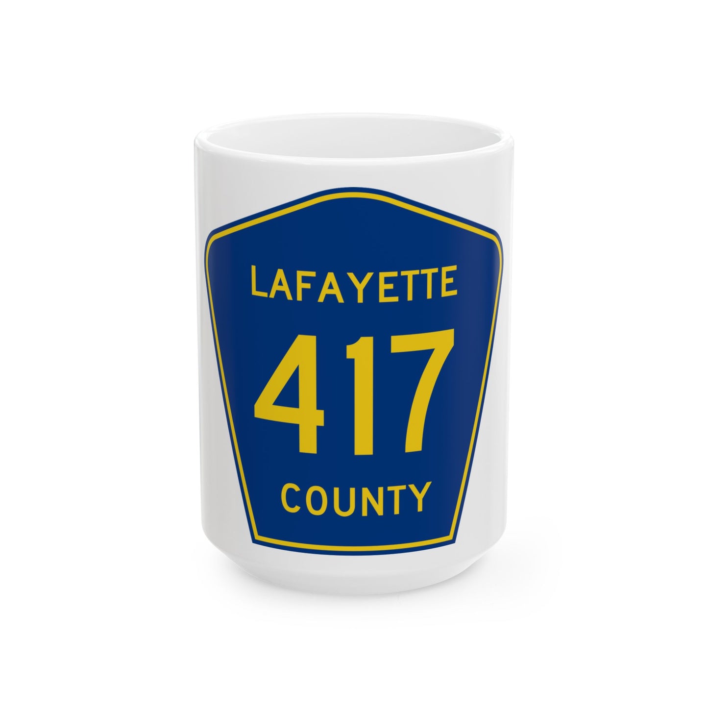 Lafayette County Route 417 MS (Mississippi) (Road Sign) White Coffee Mug