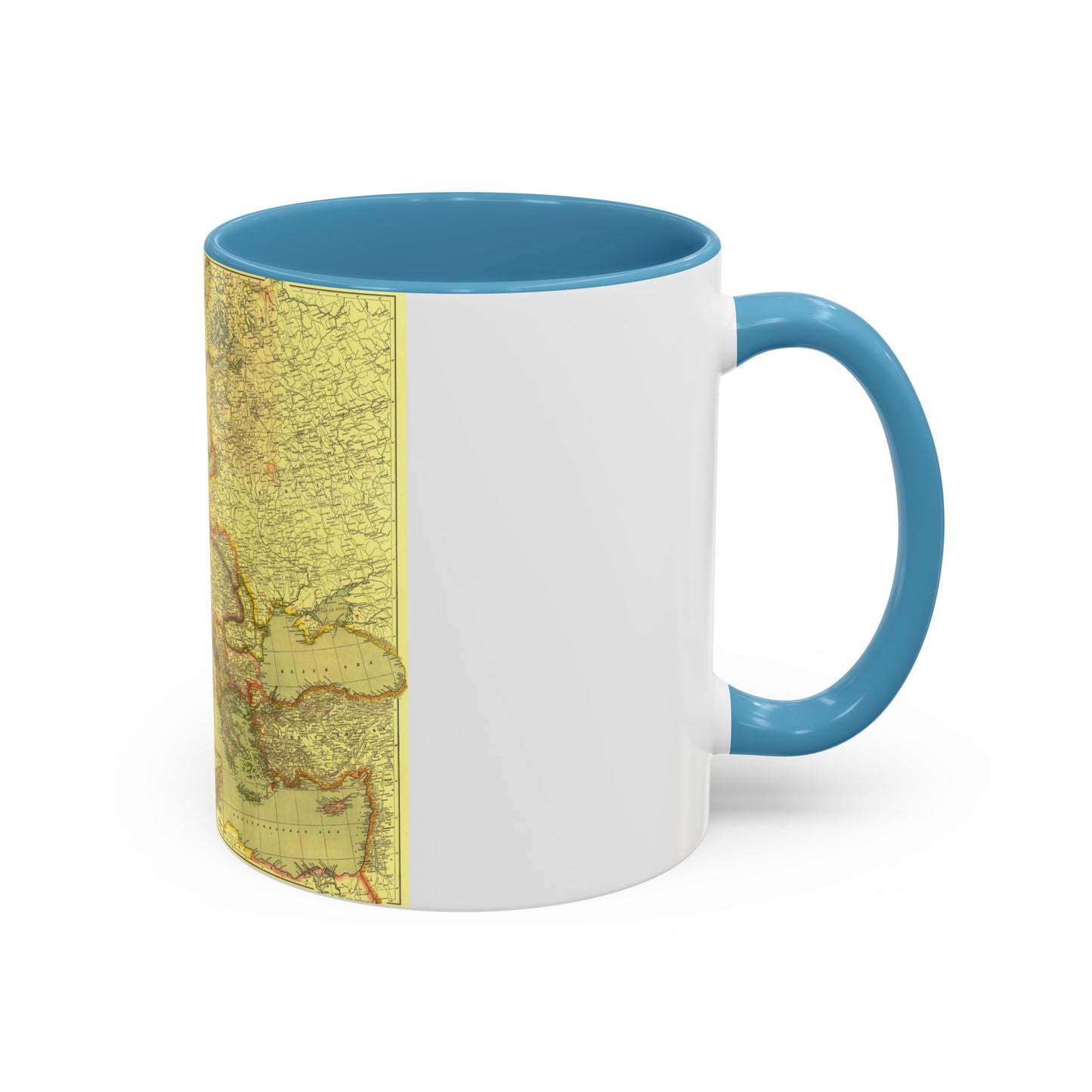 Europe and Africa and Asia (1915) (Map) Accent Coffee Mug