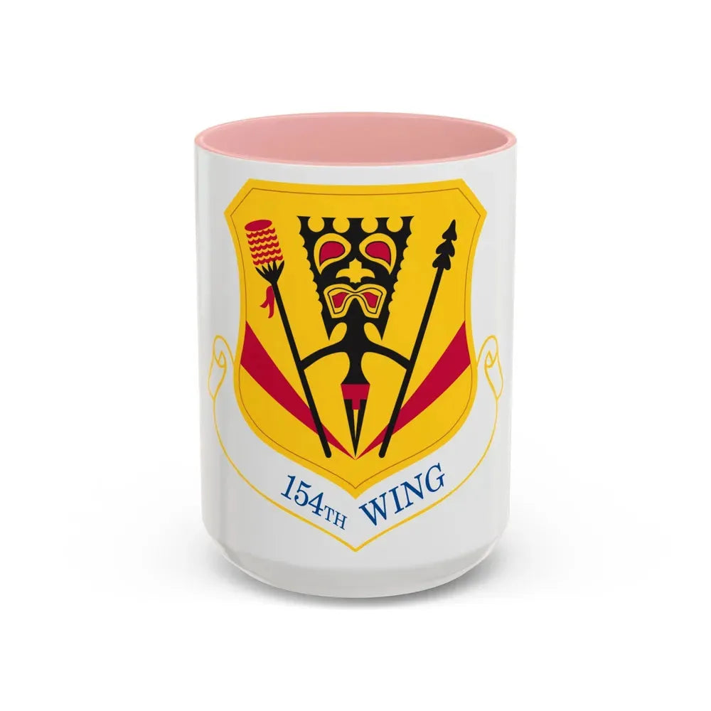 154th Wing (U.S. Air Force) Accent Coffee Mug 15oz Pink - Go Mug Yourself