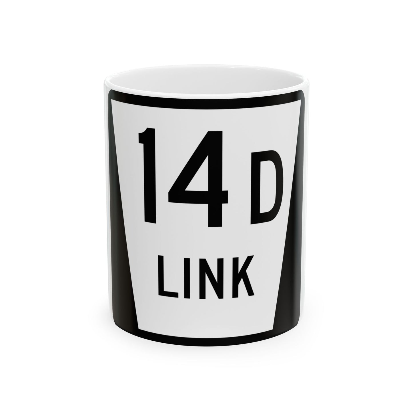 N LINK 14D (Nebraska) (Road Sign) White Coffee Mug