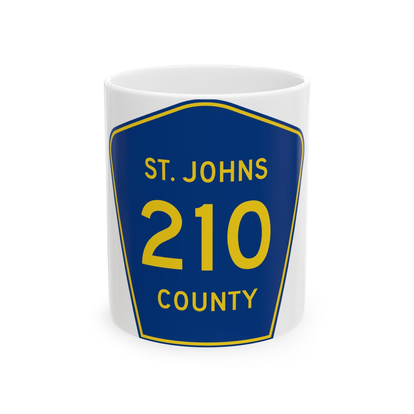 St. Johns County 210 (Florida) (Road Sign) White Coffee Mug