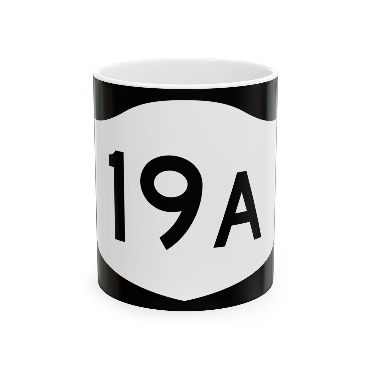 NY-19A (New York) (Road Sign) White Coffee Mug