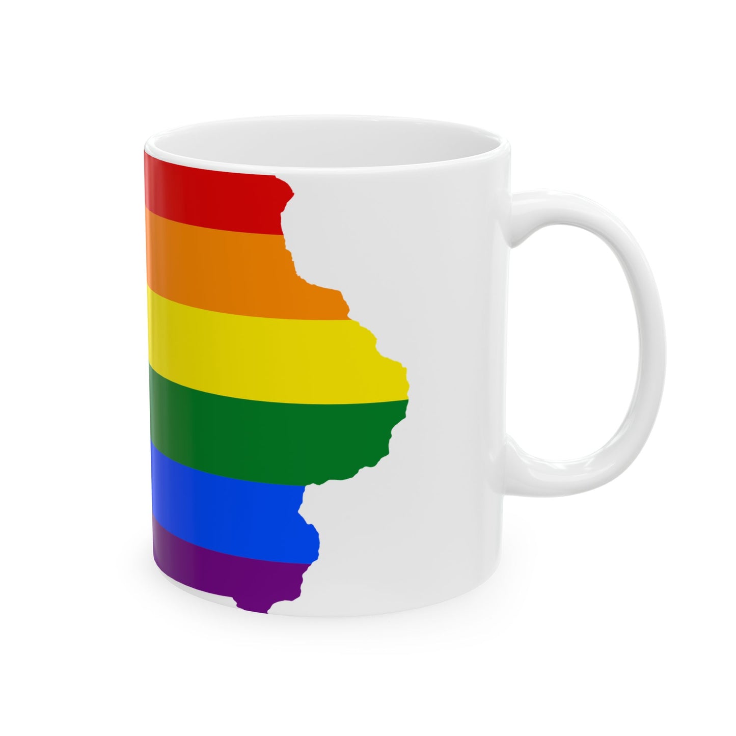 LGBT flag map of Iowa (United States) White Coffee Mug