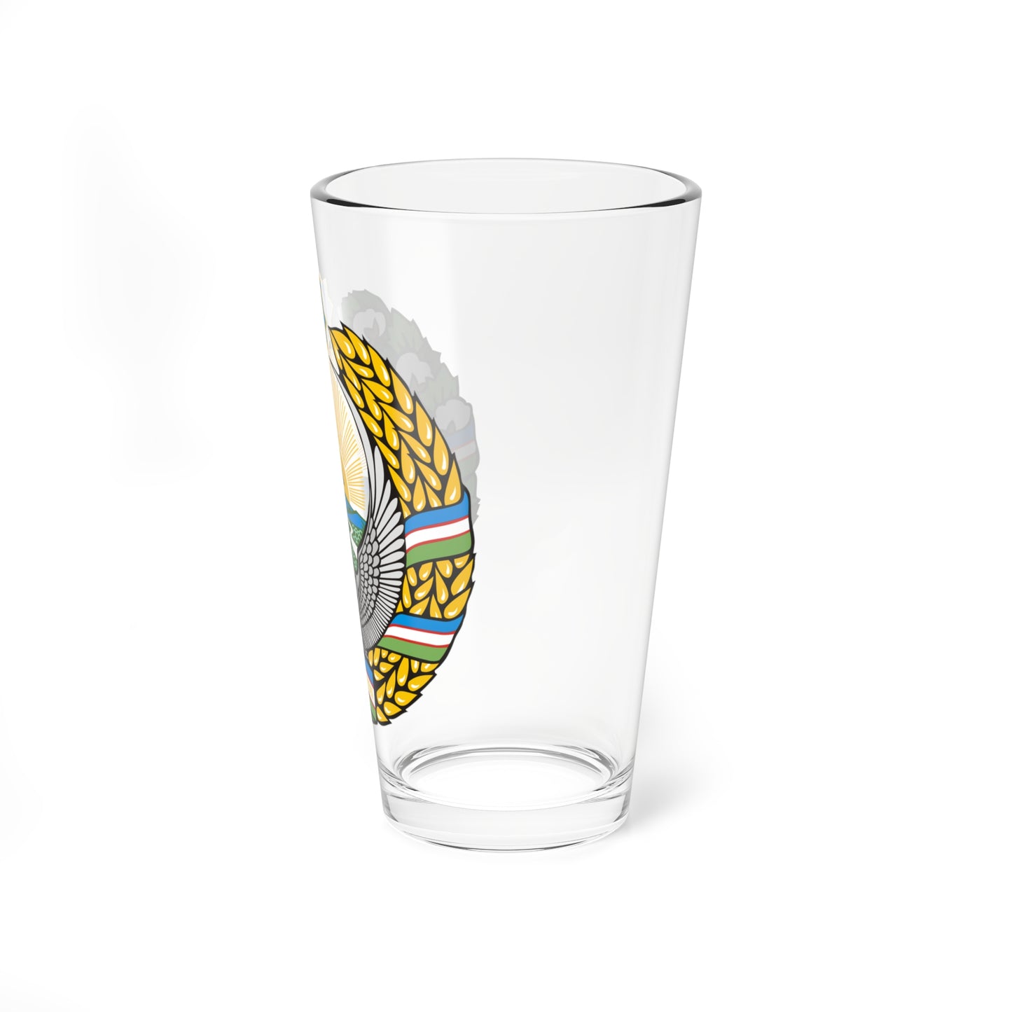 Emblem of Uzbekistan (Uzbekistan) (Coat of Arms) Pint Glass 16oz