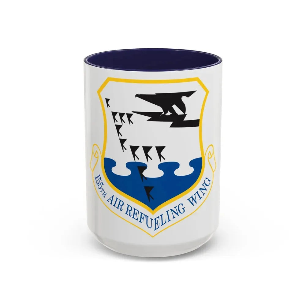 155th Air Refueling Wing (U.S. Air Force) Accent Coffee Mug 15oz Navy - Go Mug Yourself