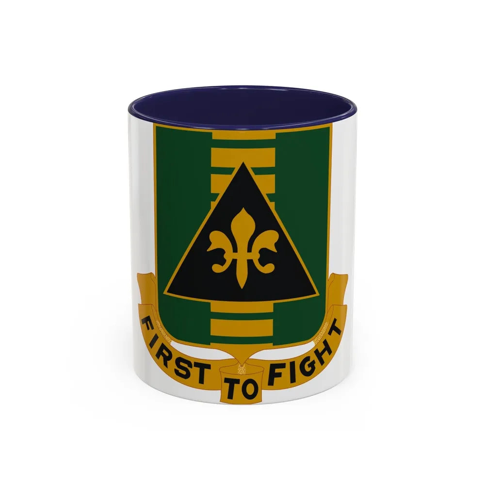 156 Armor Regiment (U.S. Army) Accent Coffee Mug-11oz-Navy-Go Mug Yourself