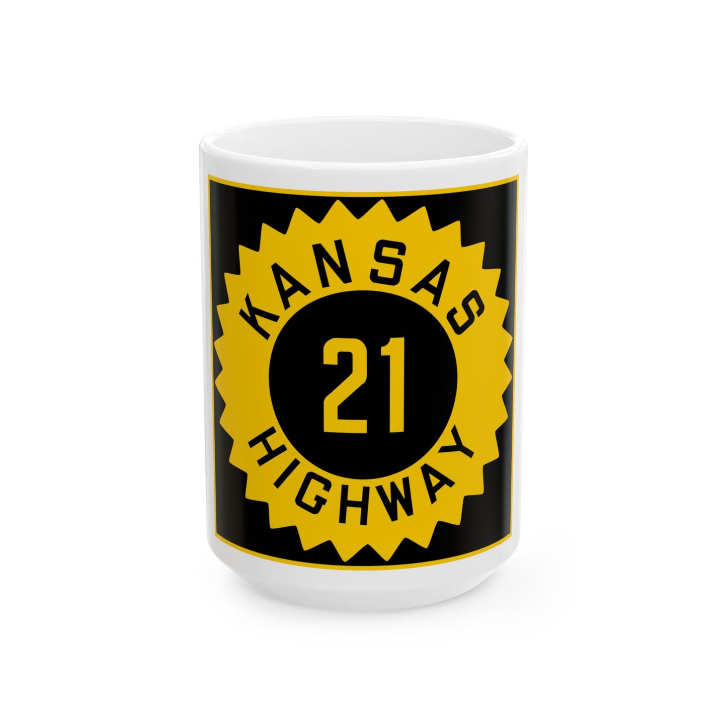 K-21 1926 (Kansas) (Road Sign) White Coffee Mug