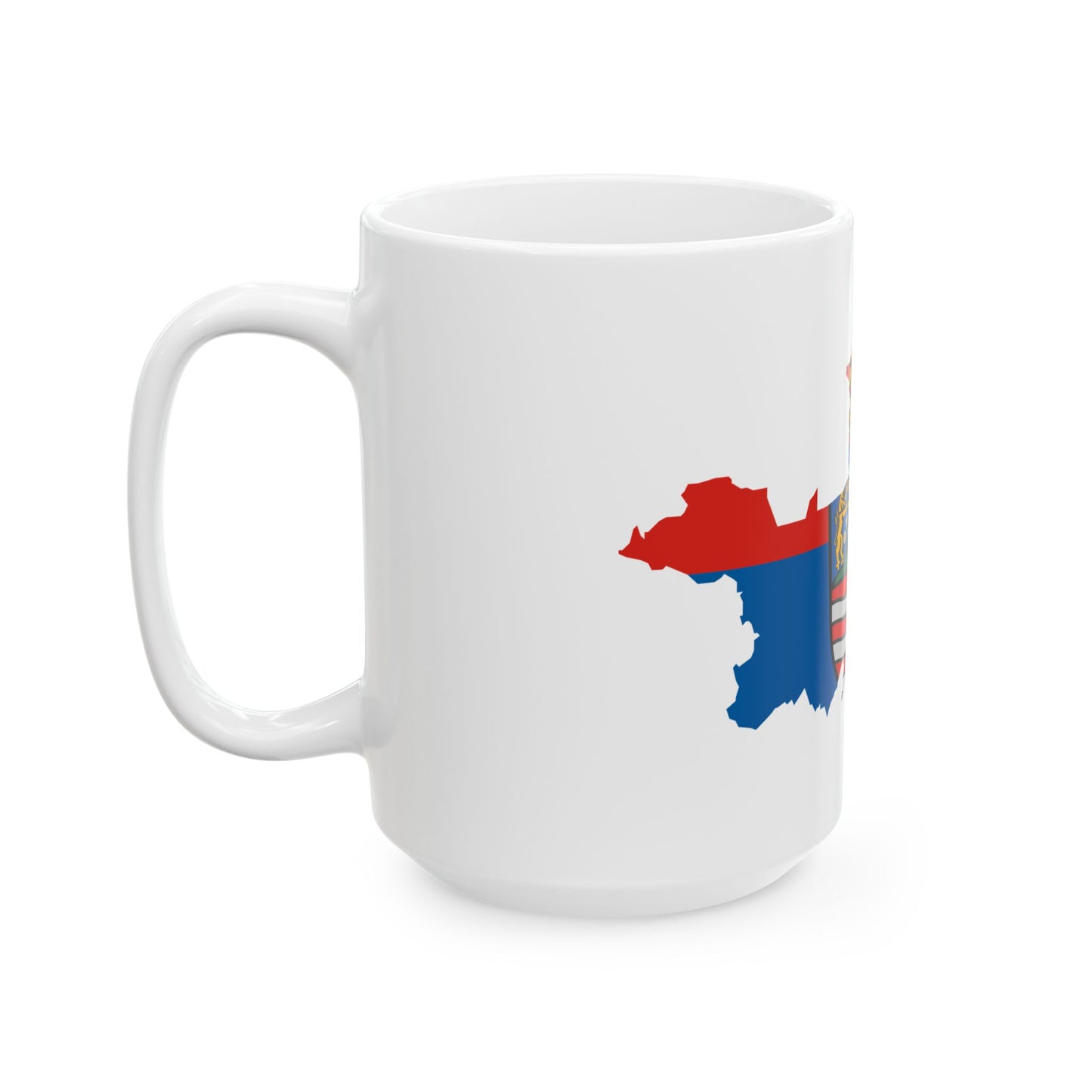 Flag-map of Gyor-Moson-Sopron County (Hungary) White Coffee Mug