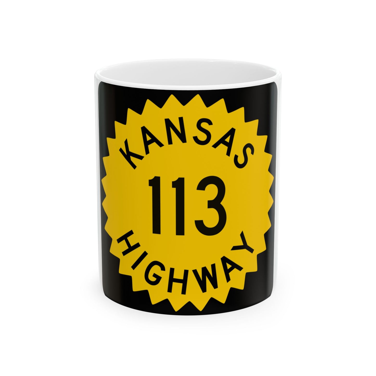 K-113 1948 (Kansas) (Road Sign) White Coffee Mug