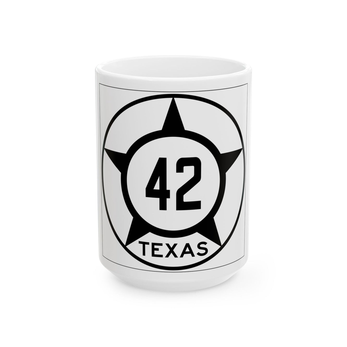 Old Texas 42 (Texas) (Road Sign) White Coffee Mug