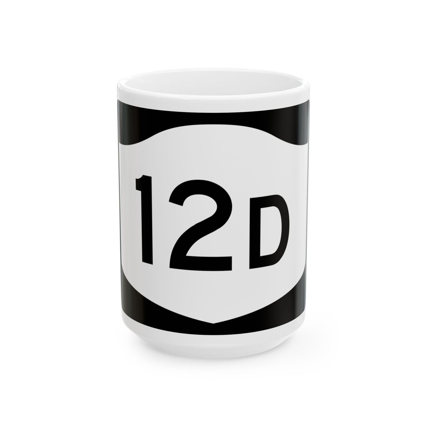 NY-12D (New York) (Road Sign) White Coffee Mug