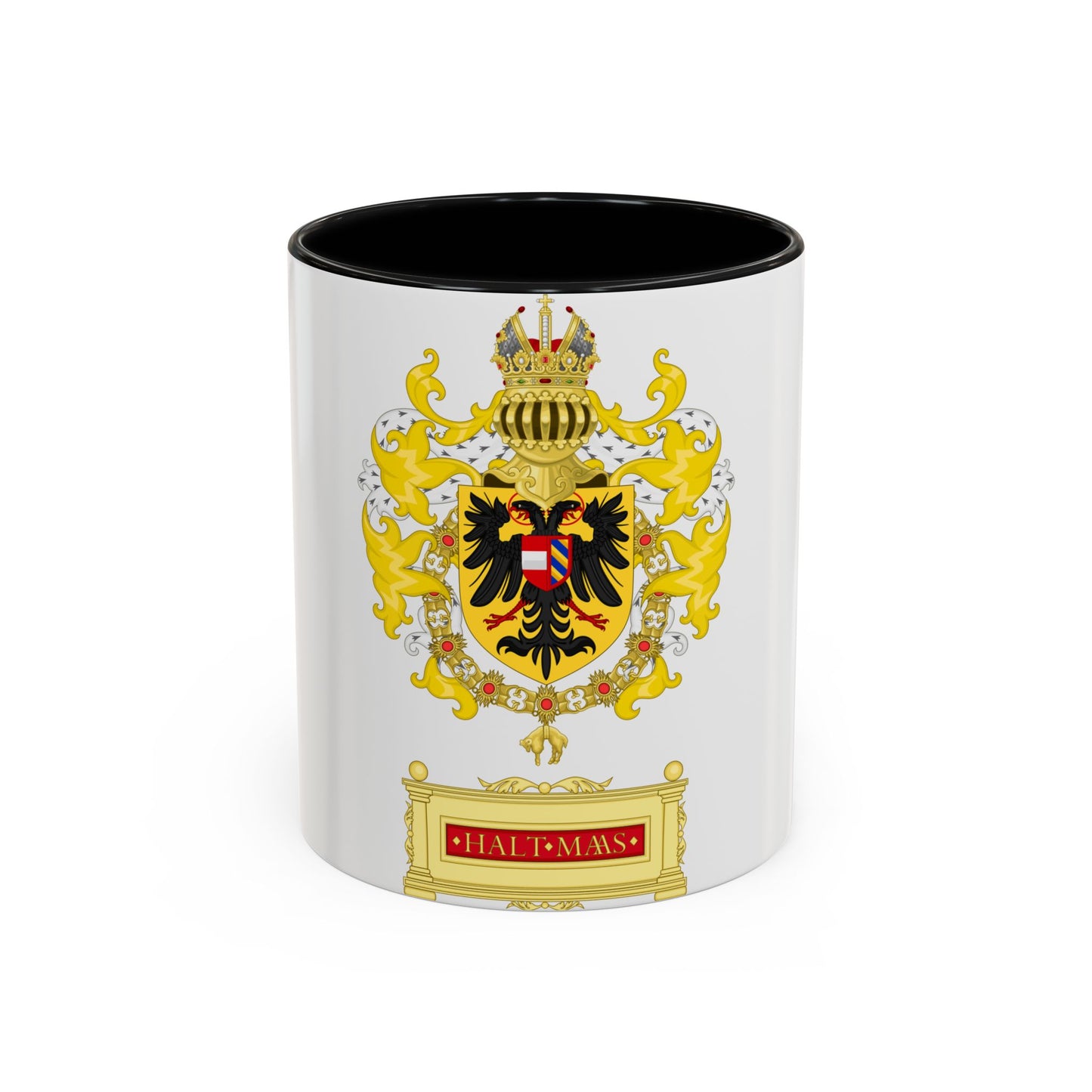 Ornamented Coat of Arms of Maximilian I, Holy Roman Emperor - Accent Coffee Mug