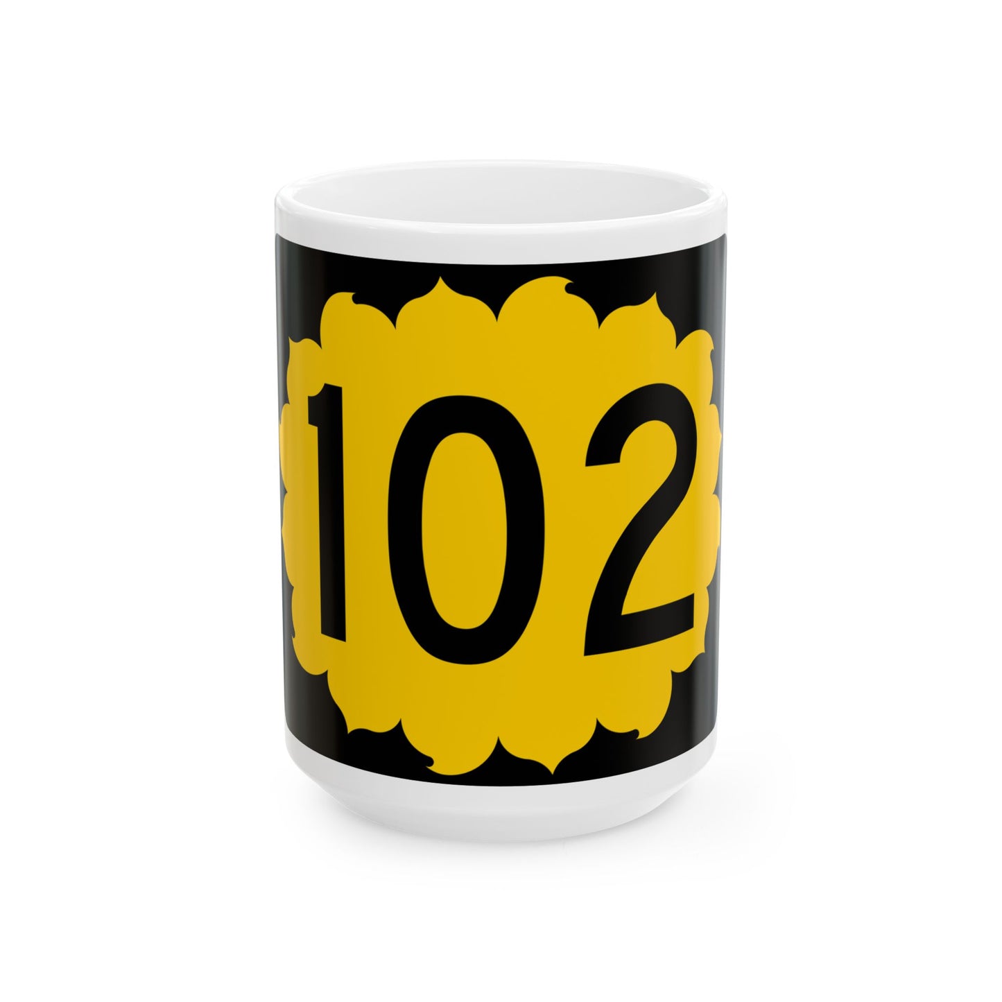 K-102 (Kansas) (Road Sign) White Coffee Mug
