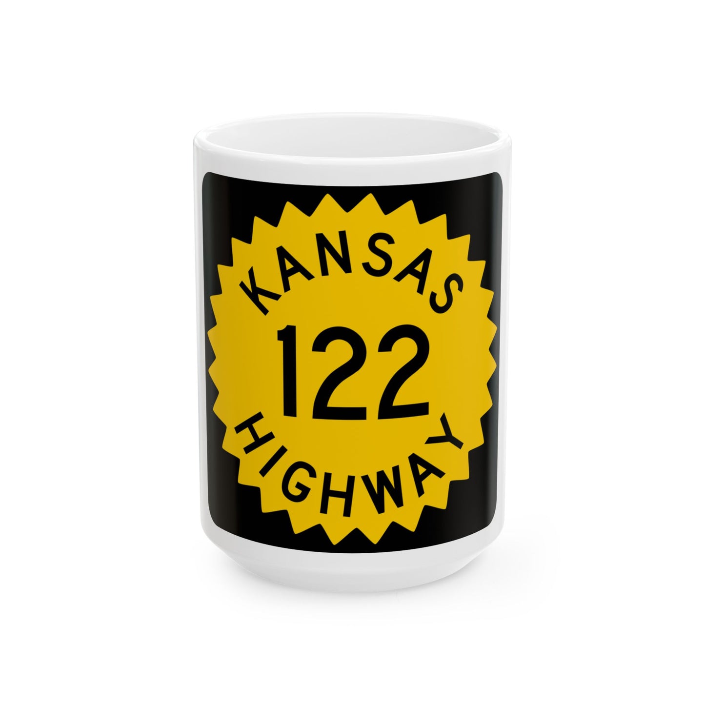 K-122 1948 (Kansas) (Road Sign) White Coffee Mug