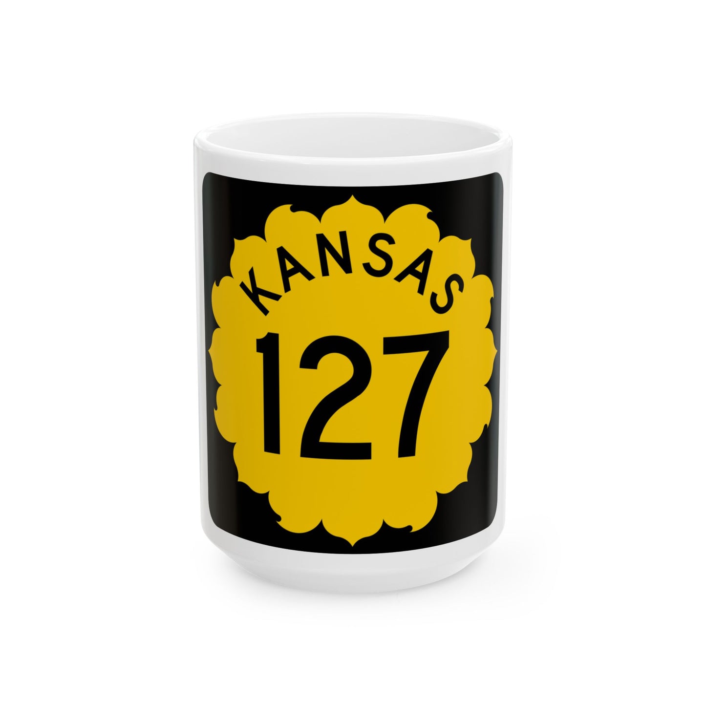 K-127 1962 (Kansas) (Road Sign) White Coffee Mug