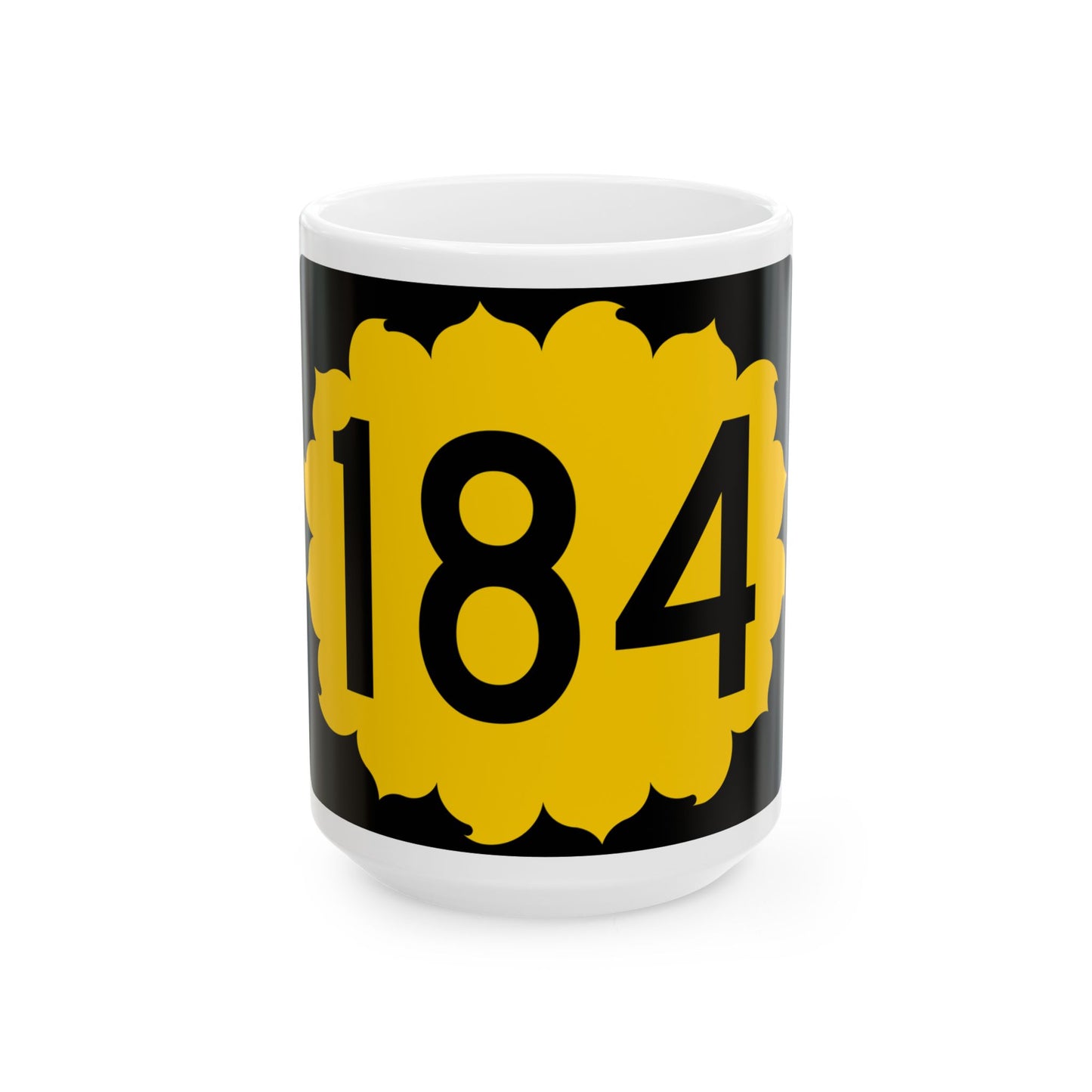 K-184 (Kansas) (Road Sign) White Coffee Mug
