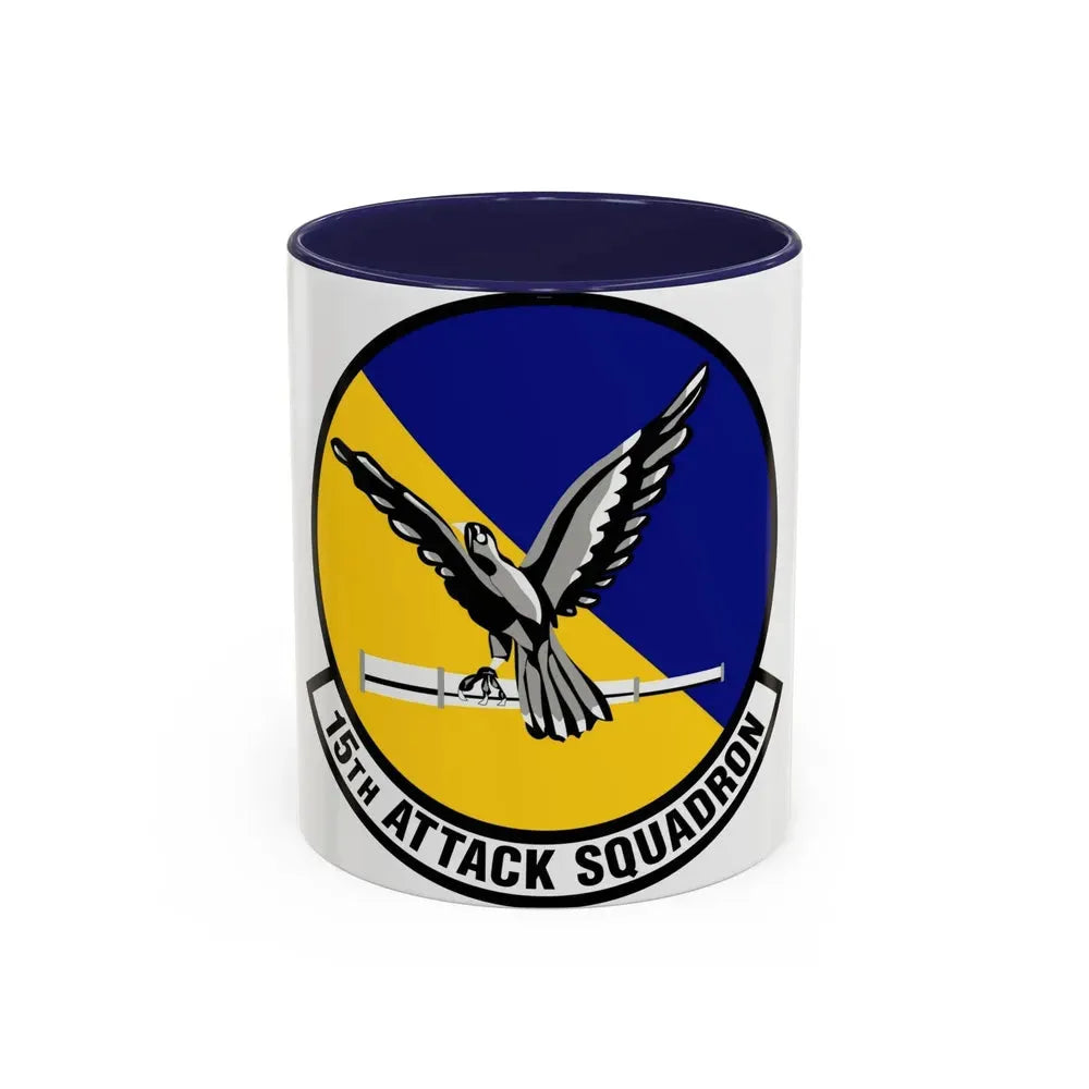 15th Attack Squadron Emblem (U.S. Air Force) Accent Coffee Mug 11oz Navy - Go Mug Yourself