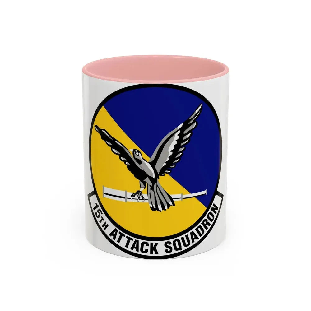 15th Attack Squadron Emblem (U.S. Air Force) Accent Coffee Mug 11oz Pink - Go Mug Yourself