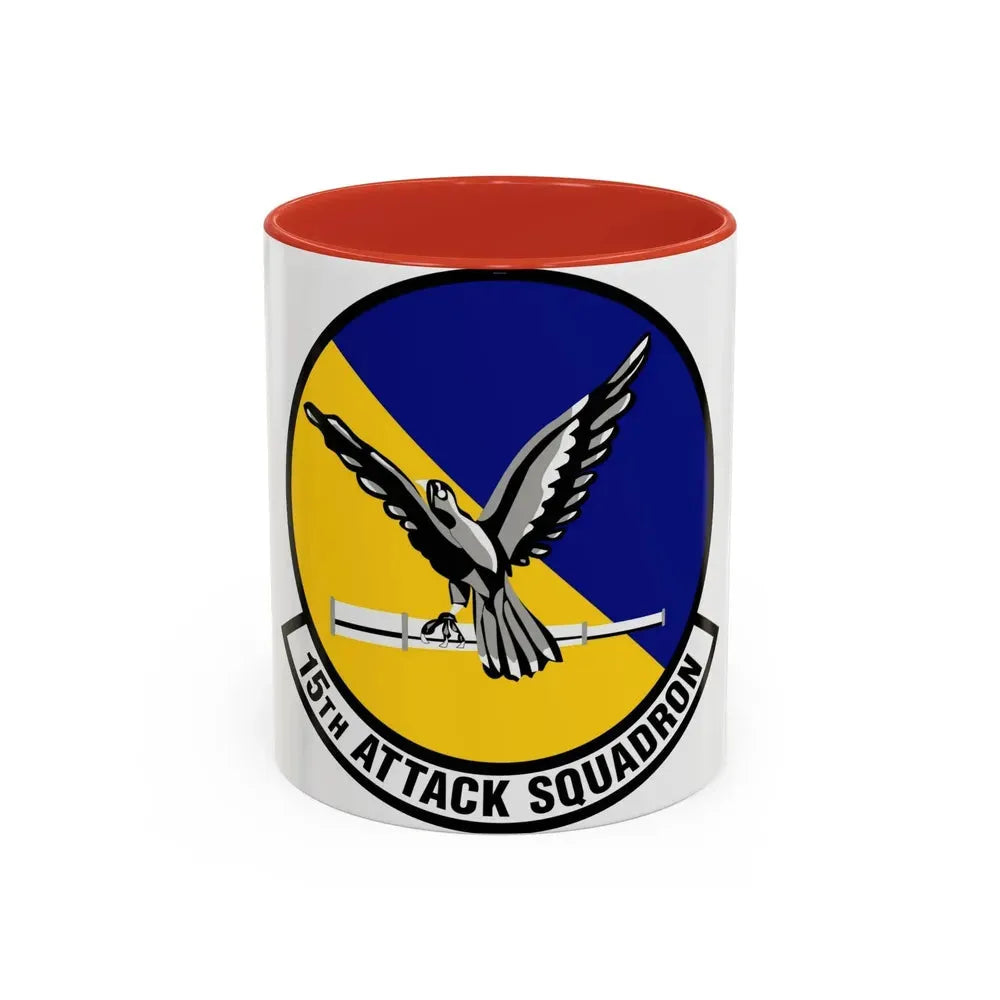 15th Attack Squadron Emblem (U.S. Air Force) Accent Coffee Mug 11oz Red - Go Mug Yourself
