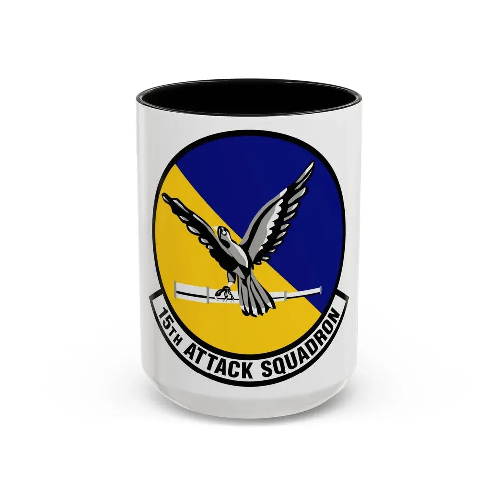 15th Attack Squadron Emblem (U.S. Air Force) Accent Coffee Mug 15oz Black - Go Mug Yourself
