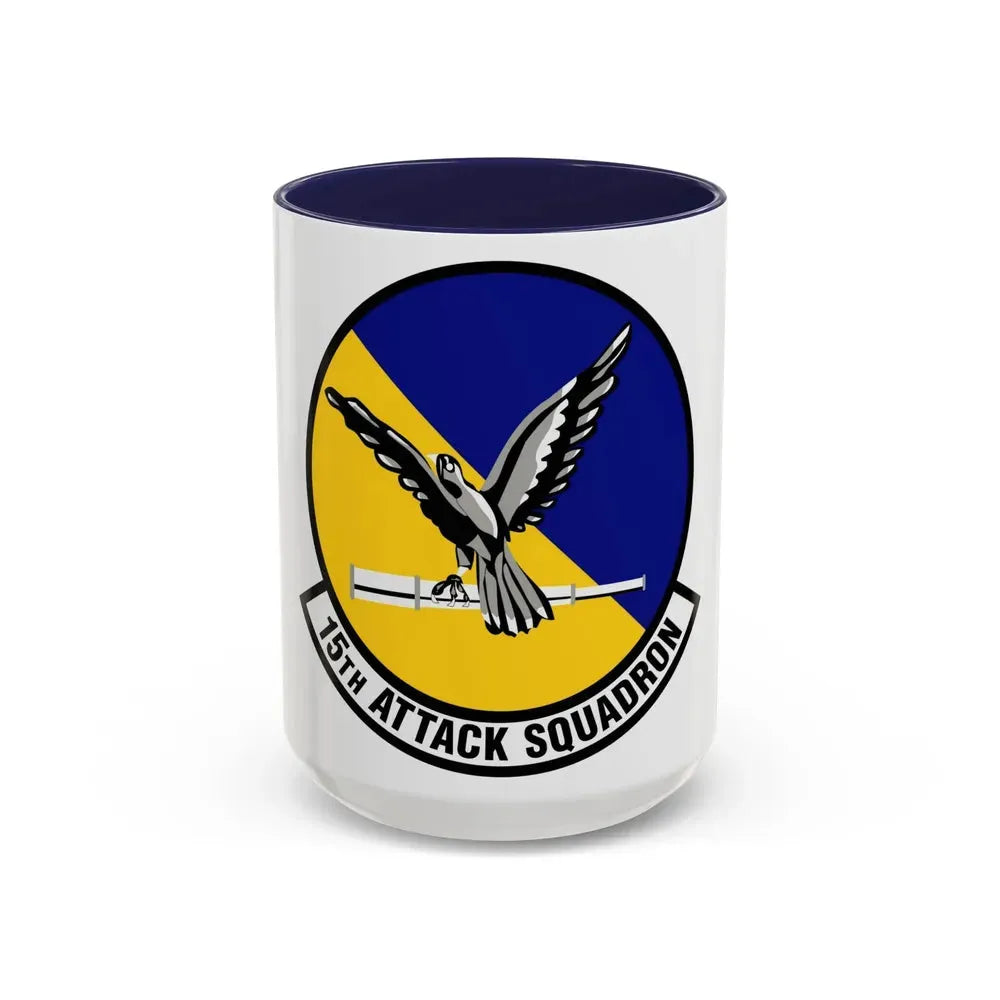 15th Attack Squadron Emblem (U.S. Air Force) Accent Coffee Mug 15oz Navy - Go Mug Yourself