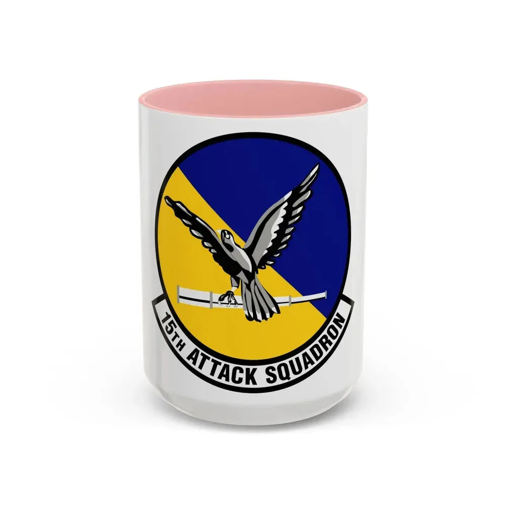 15th Attack Squadron Emblem (U.S. Air Force) Accent Coffee Mug 15oz Pink - Go Mug Yourself