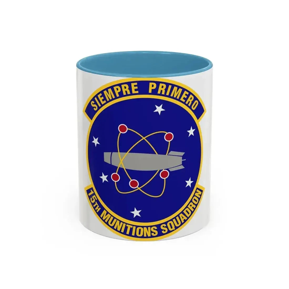 15th Munitions Squadron (U.S. Air Force) Accent Coffee Mug 11oz Light Blue - Go Mug Yourself