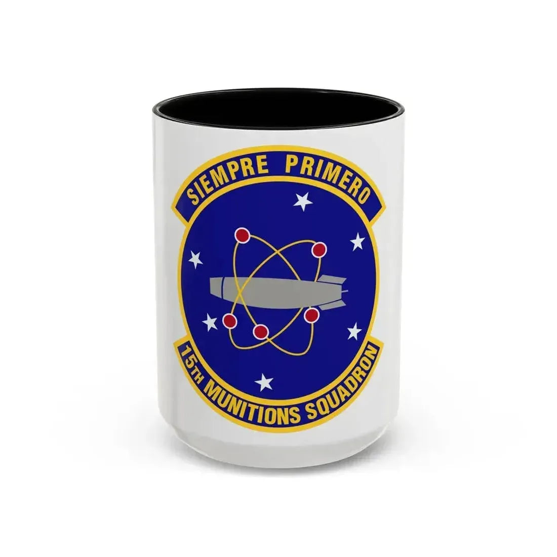 15th Munitions Squadron (U.S. Air Force) Accent Coffee Mug 15oz Black - Go Mug Yourself
