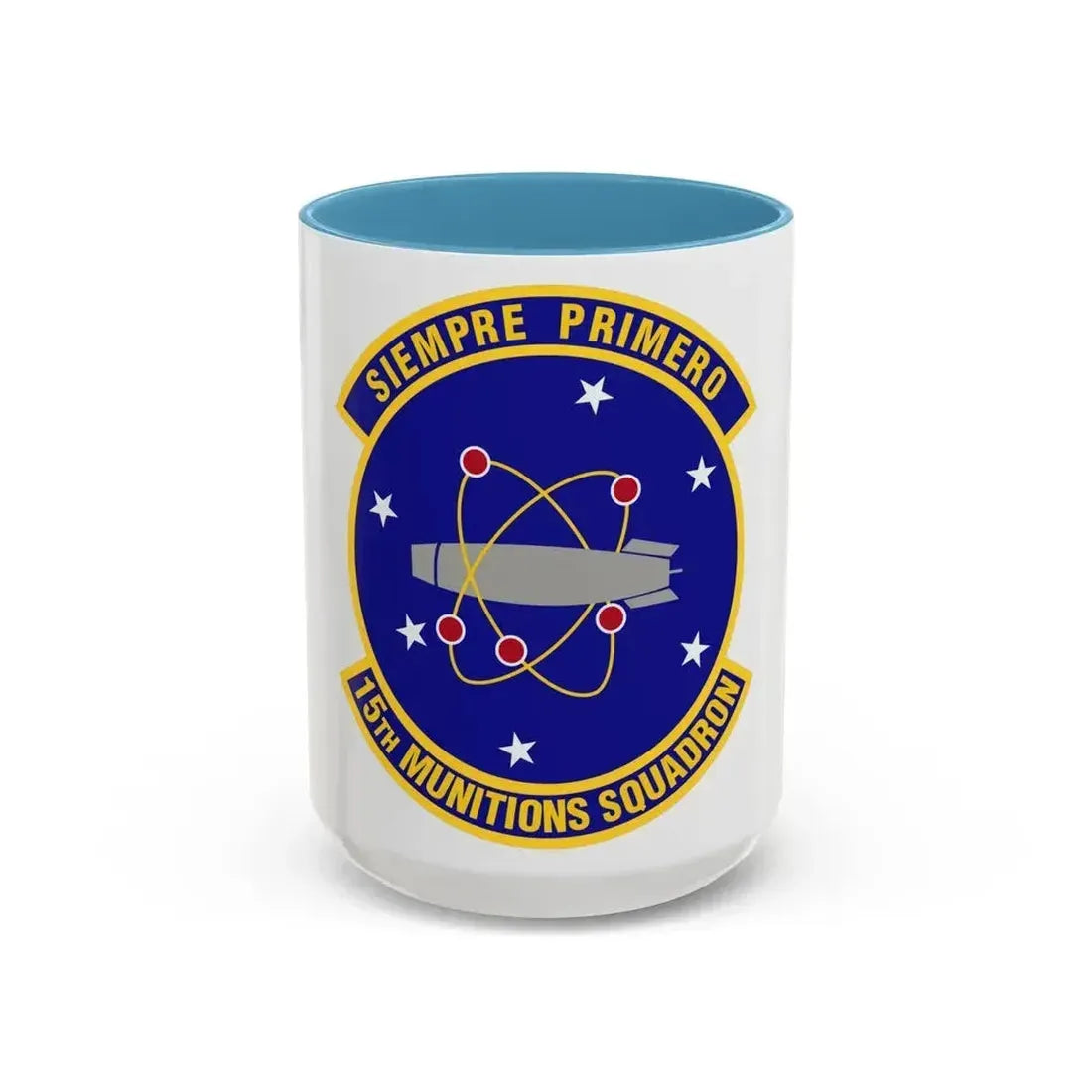 15th Munitions Squadron (U.S. Air Force) Accent Coffee Mug 15oz Light Blue - Go Mug Yourself
