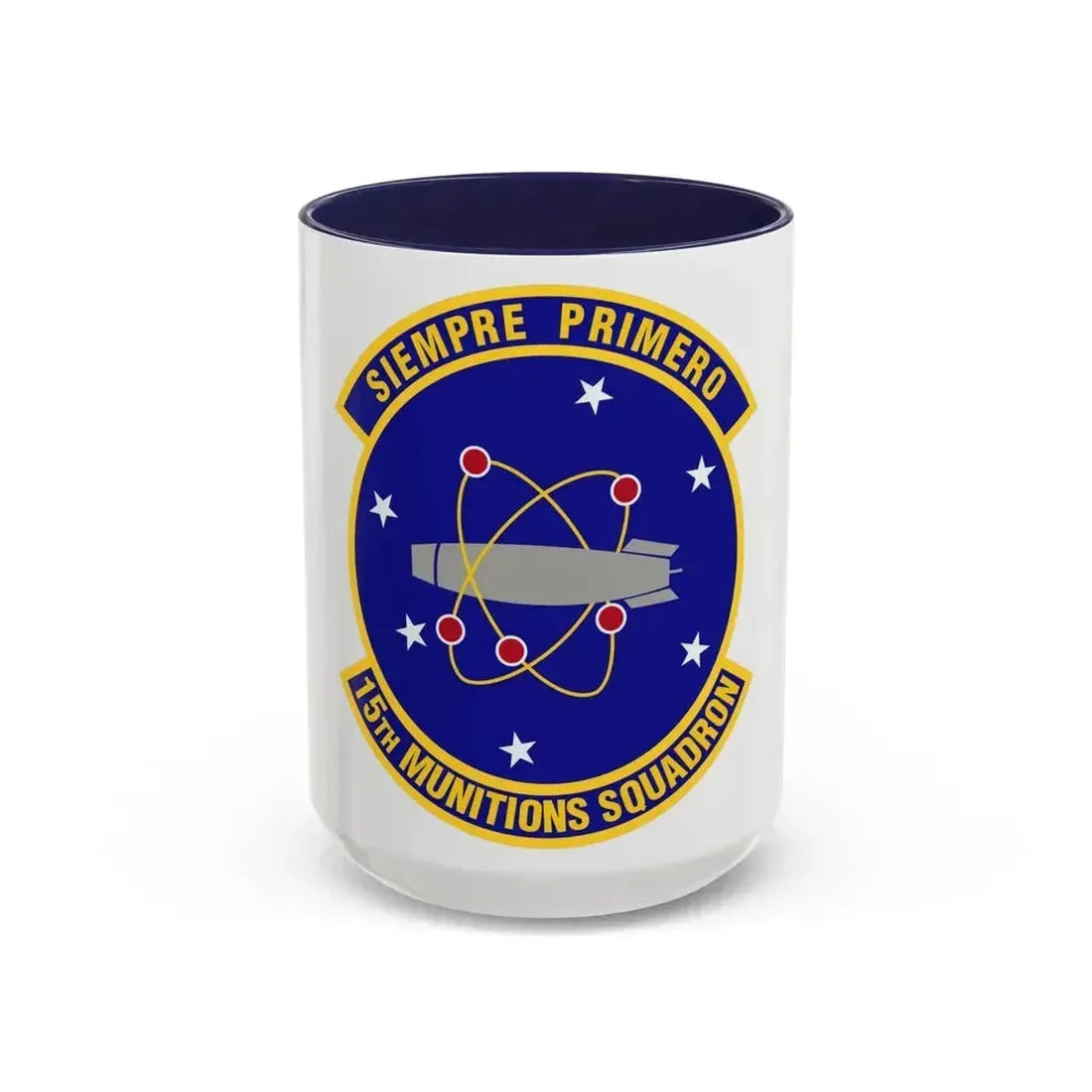 15th Munitions Squadron (U.S. Air Force) Accent Coffee Mug 15oz Navy - Go Mug Yourself